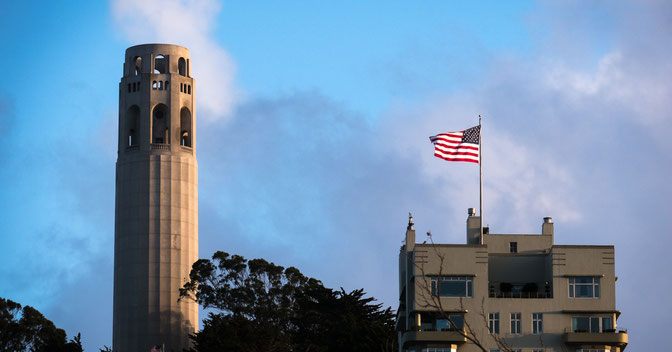 coit tower american flag - love letter to america
